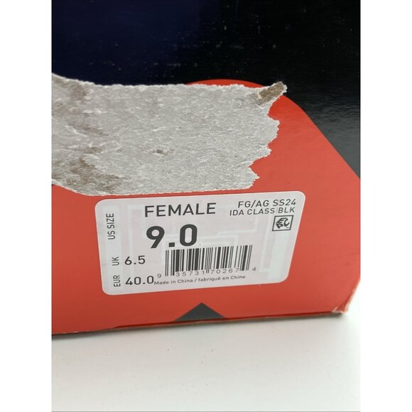 IDA Classica FG Soccer Cleats Black Leather Lace-Up Woman Size 9 - Picture 8 of 9